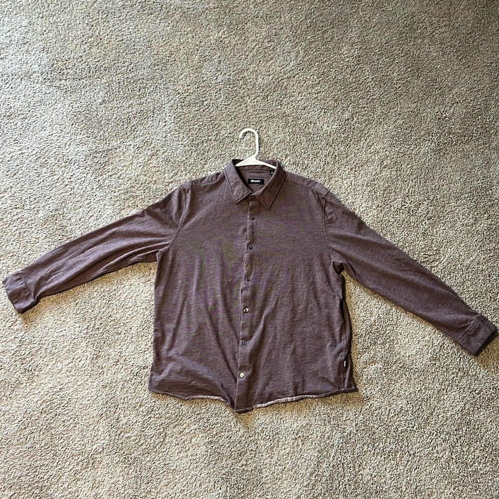 Burgundy DKNY long sleeve button down men’s XL